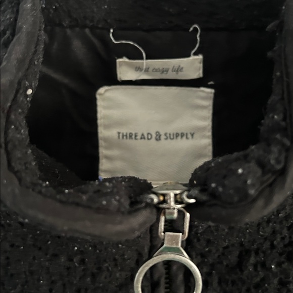 Thread & Supply Black Cozy Sweater with Leopard Accents - Picture 4 of 4